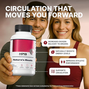 Nature's Pure Blend Organic Beet Root Powder Capsules ? Beet Root Capsules &amp Beets Supplements for Circulation ? L Arginine ? Nitric Oxide Supplements ? 1500MG