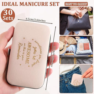 30 Pcs Inspirational Manicure Kit Bulk Nail Clipper Tools You're Awesome Reminder Appreciation Gifts for Women Employee Coworker Friends Sisterhood Christmas Party Favors (Rose Gold)(You Are Awesome)