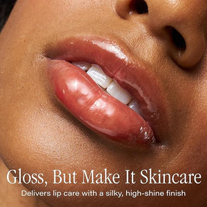 SKINN Luminous Lip Oil, Crimson - Lip Care for Dry and Cracked Lips - Ultra-Light Non-Sticky Formula with Sheer Glossy Finish - Soothing Vitamin C &amp; Manuka Honey Supports Collagen Production