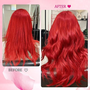 18inch 110g Red Clip in Hair Extensions Real Human Hair 8pcs with 18clips Colorful Remy Hair Extensions Kinky Straight Hair for Women Double Weft Seamless Extensions Clip ins