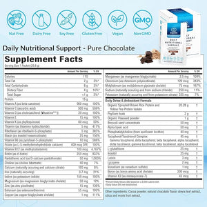 Equilife Daily Nutritional Support All-in-One Multivitamin Meal Replacement Pure Chocolate Flavor 15G Plant Protein Supports Overall Wellness Including Energy Digestion &amp Skin 14 Packets