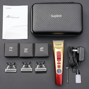 suplink Dog Clippers for Grooming for Thick Heavy Coats/2-Speed Low Noise Rechargeable Cordless Pet Shaver with Stainless Steel 4 Blade for Dogs Pets and Animals