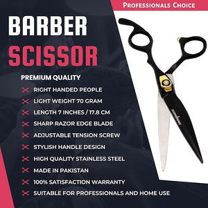Saaqaans MSS-01 Stylish Hairdressing Scissors Set - Hair Cutting Scissor for Barber/Hairdresser/Hair Salon + Texture/Thinning Haircut Shear for Beautician + Straight Edge Razor + 10 Blades with Case