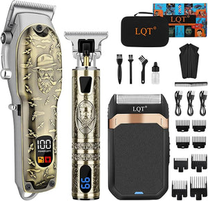 Professional Hair Clipper Set for Men Electric Shaver Razor Cordless Hair Cutting Barber Clippers Beard Trimmer Men¡¯s Grooming Kit Gifts for him (Bronze)