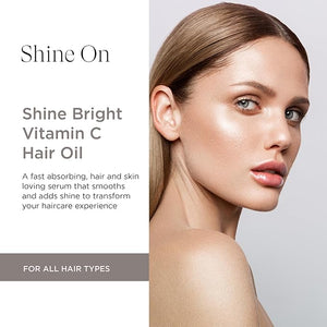 Intelligent Nutrients Shine Bright Vitamin C Hair Oil Luxurious Radiance and Strengthening for All Hair Types Vegan 1.7 Oz