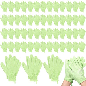 104 Pcs Exfoliating Glove Bulk Shower Gloves with Hanging Loop Exfoliating Body Scrubber Dead Skin Remover for Body Bath Beauty Spa Massage Scrubs Men Women Bathing (Green)