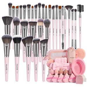 MAANGE Makeup Brushes 54 Pcs Makeup Tool Set Multi-functional Makeup Kit Premium Synthetic Brush Make up Brushes Set for Women Girl (Pink 54 Pcs)