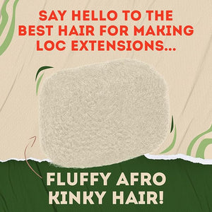 Locsanity Afro Kinky 100% Bulk Natural Human Hair - Braiding Hair for Dreadlocks Loc Repair Dreadlock Extensions Twists Braids - 16 Inches Long 1 Oz