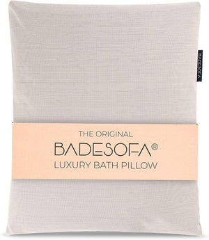 BADESOFA¢ç Luxury Bathtub Pillow L - Large Bath Pillow for Therapeutic Neck and Back Support Quick-Drying - Full Body Bath Tub Cushion - Luxury Spa Cushion in Ivory Pearl