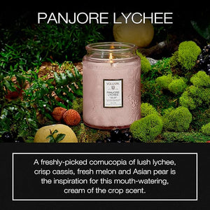 Voluspa Panjore Lychee Large Candle Jar 18 oz 100 Hour Burn Time Coconut Wax for Clean Burning Handcrafted in the USA