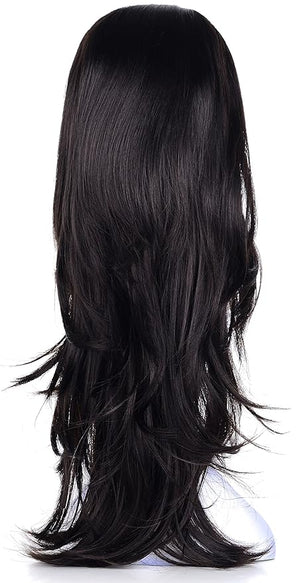 OneDor 22 Semi Curly Hair Women Ladies 3/4 Half Wig Premium Japanese Synthetic fibers Wigs with Secured Mesh Head Cap (R2)