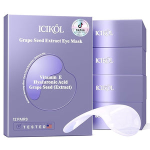 Collagen Under Eye Patches for Puffy Eyes and Dark Circles Under Eye Mask for Radiance Boost with Blueberry Hydrating Undereye Mask Patches for Treatment with Women Beauty (Purple 60 Pairs)