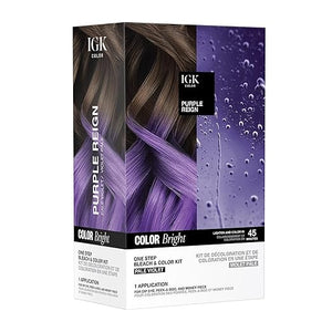 IGK Color Bright One Step Bleach &amp; Color Kit for Accent Pieces ICE BREAKER- Cool Blonde | One-Step Color Processing + Replenishes + Hydrates | Vegan + Cruelty Free + Ammonia Free | 4 Oz