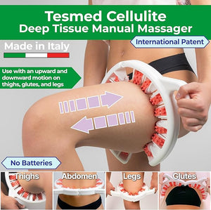 TESMED Cellulite Manual Massager : Made in Italy, Patented with Converging &amp; Diverging Roller Technology. Anti Cellulite Roller for Thighs and Buttock