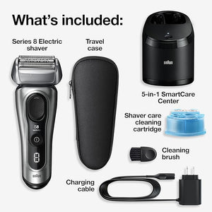 Braun Series 8 8567cc Electric Razor for Men 4+1 Shaving Elements &amp Precision Long Hair Trimmer 5in1 SmartCare Center Close &amp Gentle Even on Dense Beards Wet &amp Dry Electric Razor 60mi
