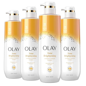 Olay Body Wash for Women Tone Brightening Exfoliation Vitamin C Serum Complex Renew Moisture Free of Parabens &amp Phthalates Vitamin B3 Lameller Technology For All Skin Types 20 fl oz (Pack o