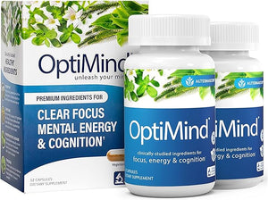 Optimind Bacopa Monnieri Brain Supplement for Memory and Focus Nootropics with Phosphatidylserine Huperzine A Non-GMO Clinically Studied Ingredients 64 Capsules