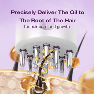 Electric Hair Oil Applicator &amp Scalp Massager 2 in 1 15ml Capacity Scalp Care Brush for Hair Treatment Minoxidil Essential Oils &amp Serums (Purple) (Purple)