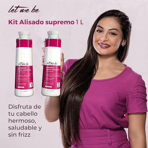Let Me Be Keratin Hair Kit ? Progressive Supreme Mask &amp Deep Cleansing Shampoo 2x1L (33.8 fl oz) ? Frizz Control Intense Shine ? Professional Smoothing System for All Hair Types