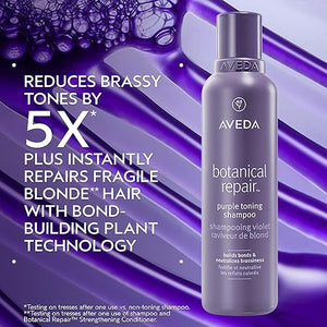 Aveda Botanical Repair Purple Toning Shampoo | For Blonde Silver Grey Hair | Reduces Brassy Tones | Silicone Free | 96% Naturally Derived* 6.7 fl oz