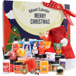 Advent Calendar 2025-24 Days of Beauty Advent Calendar, BFFLOVE Spa Gift Baskets with Shampoo Bar, Bath Bombs, Christmas Gifts for Women Christmas Gifts for Women