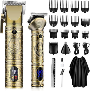 GSKY Hair Clippers for Men Professional, Cordless Clippers for Hair Cutting, Mens Hair Clippers and Trimmer Kit for Barber with LED Display