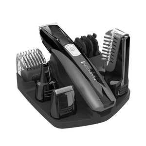 Remington Head to Toe Advanced Rechargeable Powered Body Groomer Kit Beard Trimmer (10 Pieces) 6.3 Inch Black