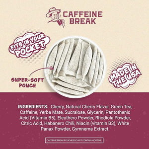 ALP Supply Co - Caffeine Break Black Cherry Caffeine Pouches - Smooth Black Cherry Flavor - Clean Bold Energy Anytime - Made in USA - 50mg per pouch - 15 Pouches