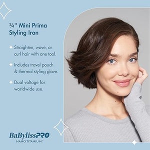 Nano Titanium Prima2000 Ionic Styling Iron, 3/4" stainless steel travel/mini iron, all hair types