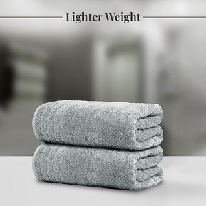 Tens Towels Pack of 4 Extra Large Bath Towels 30 x 60 Inches 100% Cotton Larger &amp Lighter Weight Quicker to Dry Super Soft and Absorbent Perfect for Bathroom Cool Grey