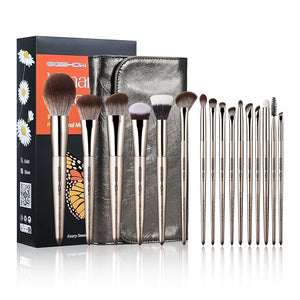 EIGSHOW Professional Makeup Brush Set 16pcs with Case for Mascara Eyeliner Eyeshadow Concealer Foundation Powder Make up Brushes Kit (Monarch Butterfly)