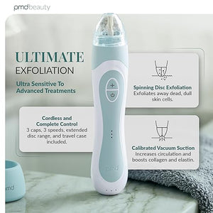 PMD Beauty Personal Microderm Elite Microdermabrasion Machine Kit for Face Body-Exfoliating Crystals and Vacuum Suction for Fresh Radiant Skin-Three Speed and Suction