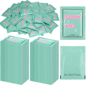 Loopeer 300 Pcs Deodorant Wipes Individually Wrapped Disposable Antiperspirant Towelettes No Alcohol Body Wipes Mini Purse Essentials Fresh Scented Made with Clear Formula for Men and Women