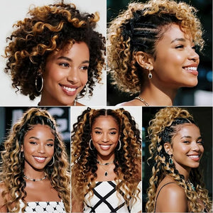 Highlight Curly Human Hair Bundles 16 18 20 Inch Brazilian Remy Virgin 10A Curly 3 Bundles Human Hair Hair Extensions Bundles P1B/27 Highlight