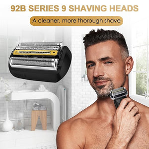 92B Series 9 Electric Shaver Replacement Head Series 9 Shaving Razor Head S9 Foil &amp Cutter Razor Heads Compatible with 9290cc 9291cc 9370cc 9293s 9385cc 9390cc 9330s 9296cc Etc