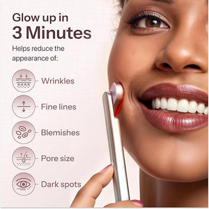 Red Light Therapy Wand for Face ? 4-in-1 Device with Travel Case - Adjustable Head - Red &amp Blue LED - Soothing Massage - Portable Skin Care Tool for Anti-Aging Glow &amp Firmness