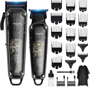 Hair Clippers for Men Barber Kit - Yinicare Professional Cordless Electric Hair Cutting Set with Pomade Hair Clipper Zero Gap T-Blade Trimmer Guards for Mens Haircut (Hair Clippers Set)