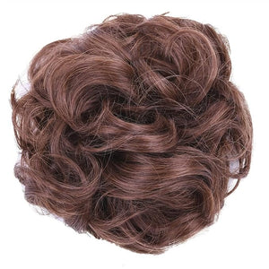 FRANCES Fake Hair Bun 1 Pack Synthetic Donut Bun Messy Bun Hair Slices Curly Wavy Headbands Women Bun Wig Synthetic Wig Hair Extensions Hair Accessories (Color : M4-30)