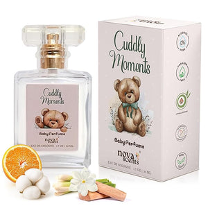 Nova Scents| Baby Cologne| Baby Perfume| Alcohol Free Hypoallergenic Paraben Free| Floral Fresh Powdery| Gentle Scent for Babies &amp Toddlers| 1.7oz 50 ml- Cuddly Moments