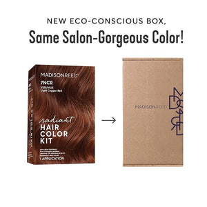 Madison Reed Radiant Hair Color Kit | 7NCR Light Copper Red (Vesuvius Red) for 100% Gray Hair Coverage | Dimensional Salon-Quality Permanent Hair Dye | PPD-Free &amp Ammonia-Free | 2 Pack