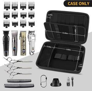 Boobowl Hard Travel Case for Hair Clippers, Hair Cutting Barber Supplies Organizer Bag, Trimmer Storage Holder for Ufree/for Wahl/for Andis Men Razor Guard Grooming Kits -Black