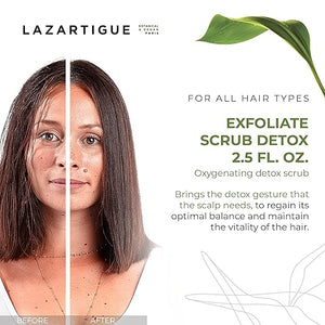 Lazartigue Exfoliate Gel Oxygenating Detox Scalp Scrub Jojoba Beads Gently Exfoliate Scalp and Fruit Acids Cleanse Reoxygenate Optimal Balance Vegan 2.5 Fl Oz