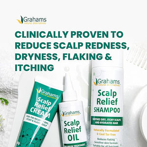 Grahams Natural Scalp Relief Oil - For Dry Itchy &amp Flaky Scalp Psoriasis Seborrheic Dermatitis &amp Dandruff Treatment - Hydrating Moisturising &amp Exfoliating Scalp Oil (1 x 3.38 fl oz)
