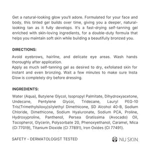 Nu Skin Sunright Insta Glow Self Tanner Gel | Natural Summer Tan for Face &amp Body | Beauty &amp Skin Care | Vitamin E &amp Avocado Oil | Natural Body Bronzer with DHA &amp Amino Acids | 4.2 oz |
