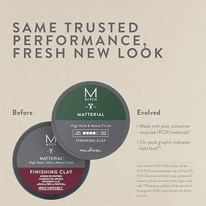 MITCH by Paul Mitchell Matterial Finishing Clay for Men High Hold Ultra-Matte Finish For All Hair Types 3 oz.