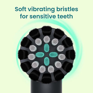 quip Rev 360 Oscillating Electric Toothbrush Heads - 4 Pack - Verified quip Brush Head Refills for Oscillating Toothbrushes - Soft Bristles Dual-Length Compact - Last 3 Months Each - Black