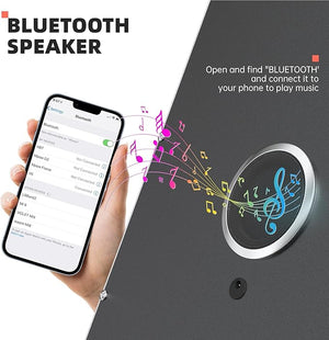 MINISO Vanity Mirror with Lights and Bluetooth Speaker- 10.6 x 13.8 Hollywood Makeup Mirror with 3 Color Lights Smart Touch Control Rounded Rectangle White Frame