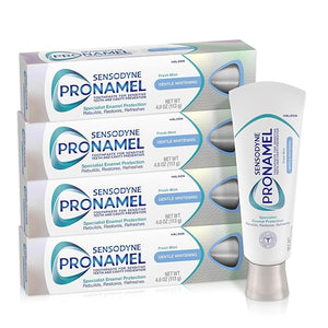 Sensodyne Pronamel Gentle Teeth Whitening Enamel Toothpaste for Sensitive Teeth, to Reharden and Strengthen Enamel, Amazon Exclusive, Fresh Mint - 4 Ounces (Pack of 4)