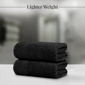 Tens Towels Pack of 4 Extra Large Bath Towels 30 x 60 Inches 100% Cotton Larger &amp Lighter Weight Quicker to Dry Super Soft and Absorbent Perfect for Bathroom Black