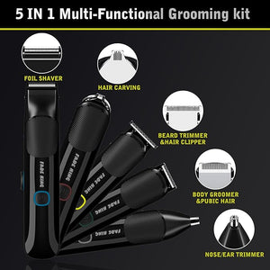 FADEKING Beard Trimmer for Men Professional Hair Trimmer Waterproof Electric Beard Trimmer Razor for Nose Body Face &amp Mustache Cordless Hair Clippers Grooming Gifts for Men (Yellow)